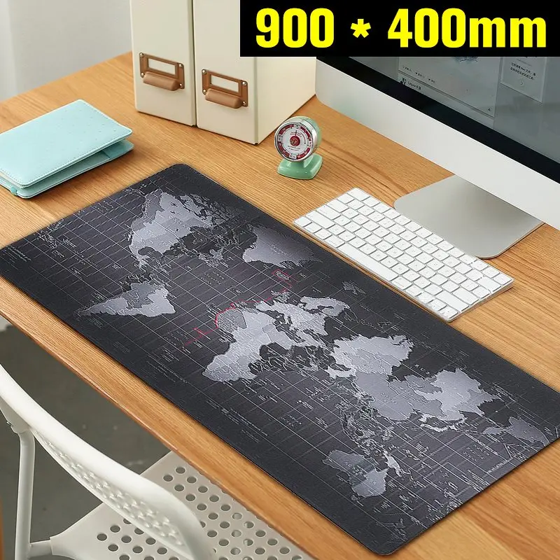 900x400mm World Map Speed Keyboard Mouse Pad Big Mat Large Size Rubber