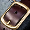 SupSindy men belt cowskin leather solid Copper Pin buckle belts for men Top quality Business Casual vintage Cowhide  male strap ► Photo 3/6
