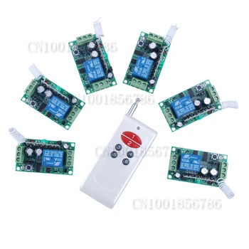 

Free shipping 12V 1ch rf Wireless Remote Control light/door Switch System Learning code home automation 6pcs receivers