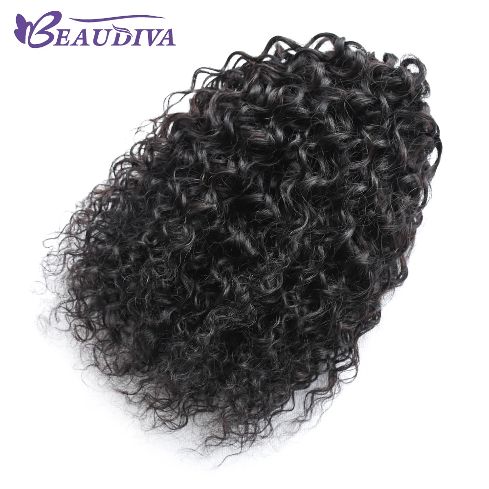 

Beaudiva Malaysia Afro Curly Wig Ponytail Drawstring Short Afro Kinky Pony Tail Clip in on Human Curly Hair Bun Made