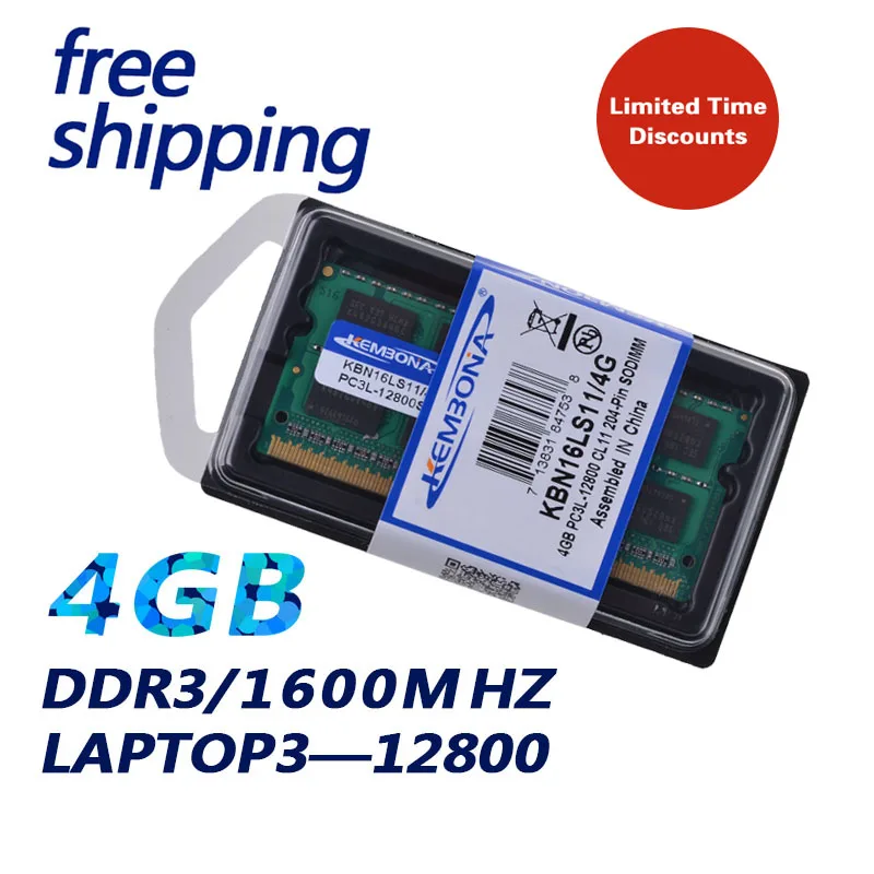 Цена Кембона пожизненная гарантия! 1,35 V DDR3L 1600 MHz DDR3 PC3 12800 4GB SO DIMM модуль памяти Ram Memoria для ноутбука