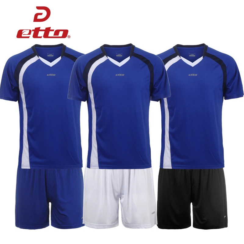 

Etto High Quality Men Soccer Jersey & Shorts Sets Team Uniforms Male Breathable Quick Dry Football Training Suits S~4XL HUC050