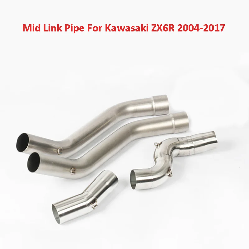 

ZX6R ZX636 Motorcycle Exhaust System Mid Link Pipe Exhaust System Pipe Stainless Steel Link Tube For Kawasaki ZX6R 2004-2017