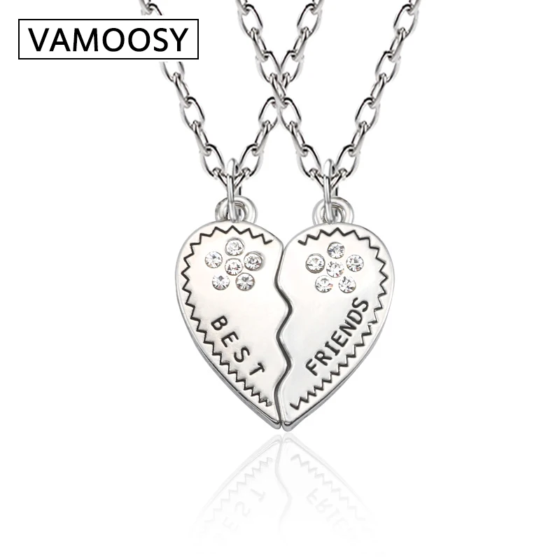 VAMOOSY 2 шт. ожерелье с кристаллами для лучших друзей Ювелирное Украшение парные