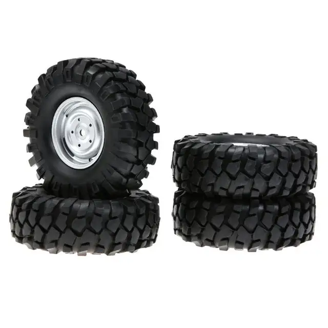 Special Offers 4pcs/set 112mm RC Tires 1/10 Crawler Car Universal Vehicle Model Silver Rubber Tyre for Monster Truck RC Accessories