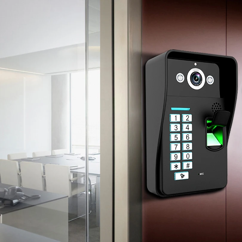 Видеодомофон HD 720P беспроводной Wi Fi RFID сканер отпечатка пальца|video door phone|video phone