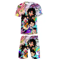 3D Dragon Ball Супер Broly Мужская футболка и шорты Летняя уличная одежда комплект из двух предметов одежда спортивный костюм