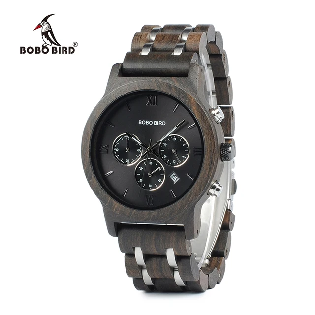 BOBO BIRD Chronograph Men Watch relogio masculino Calendar Quartz Watches Wood L BOBO BIRD Chronograph Men Watch relogio masculino Calendar Quartz Watches Wood L