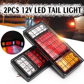 

2Pcs 12V 40 LED Car Tail Light Auto Vehicle Rear Side Indicator Trailer Lights Waterproof Rear Caravan Truck Brake Lamp