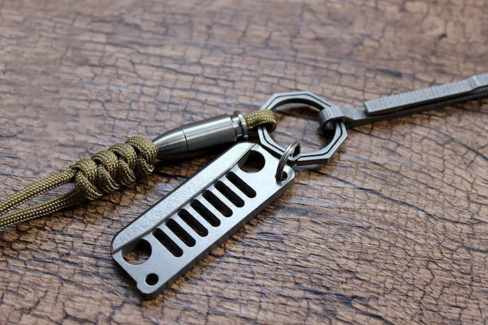 1PC TC4 Titanium Alloy Jeep Wrangler EDC Adult Man Creative Toy Gift Key Pendant Key Ring Pendant Accessories EDC Pocke Tools