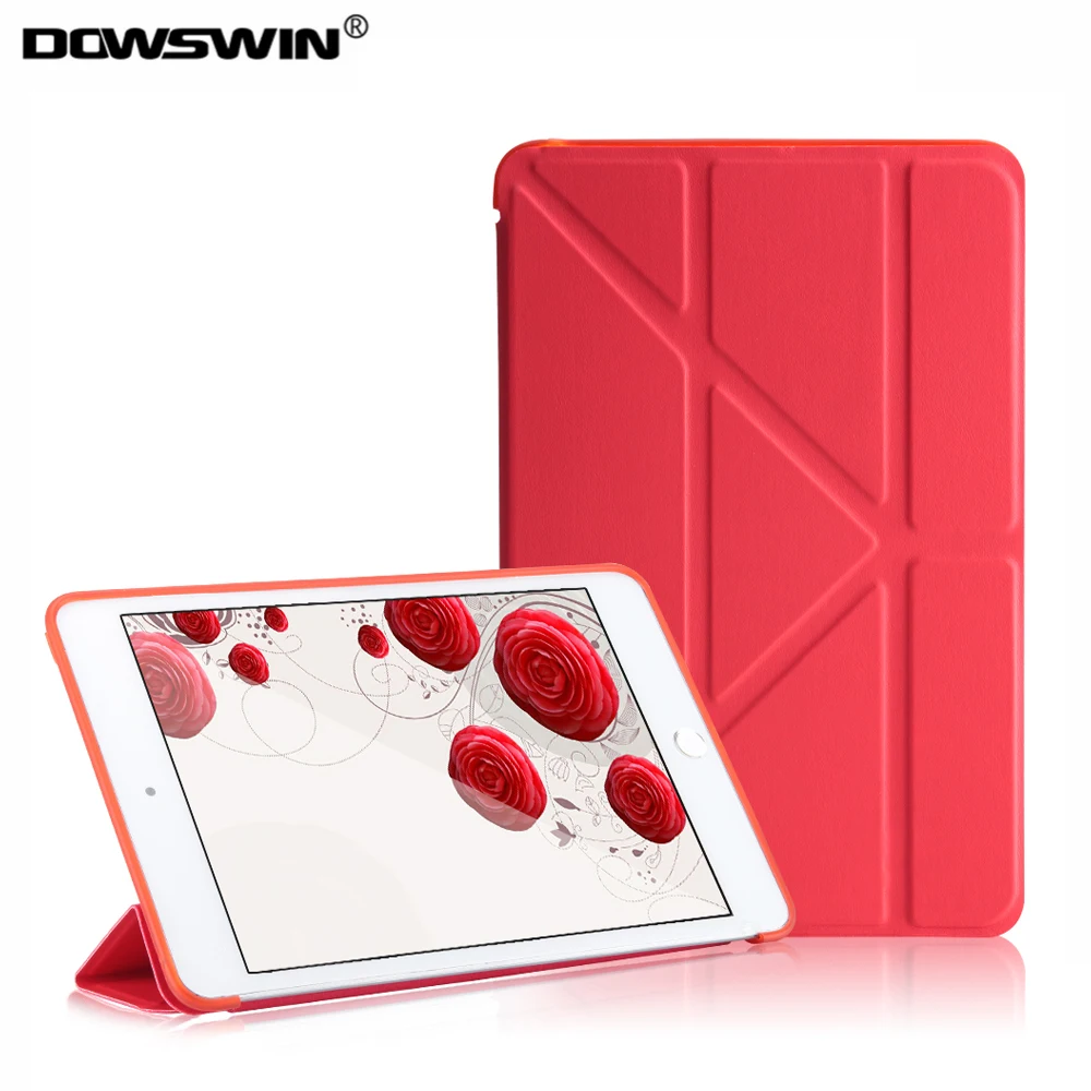 

DOWSWIN For iPad mini 4 Case TPU Back Cover PU Leather Smart Wake Up Sleep 8-fold Ultra Slim Flip Stand For iPad mini 4 Cover