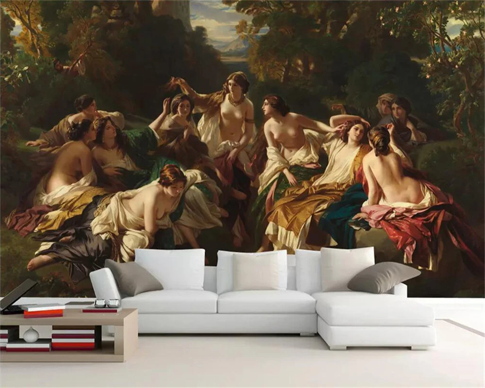 Декоративные обои Европейская классическая картина маслом красота драма фон стены