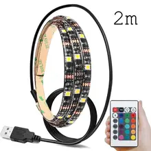 2 метра 60SMD/M RGB светодиодный полосатый свет для бара ТВ ПОДСВЕТКА комплект+ пульт дистанционного управления с USB