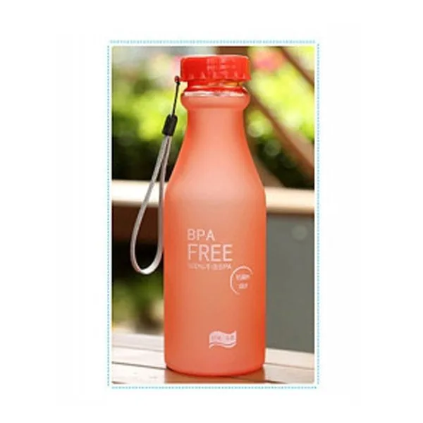 550 мл BPA портативная бутылка для воды для путешествий Йога Бег Кемпинг конфеты цвета Небьющийся матовый герметичный пластиковый чайник - Цвет: Красный