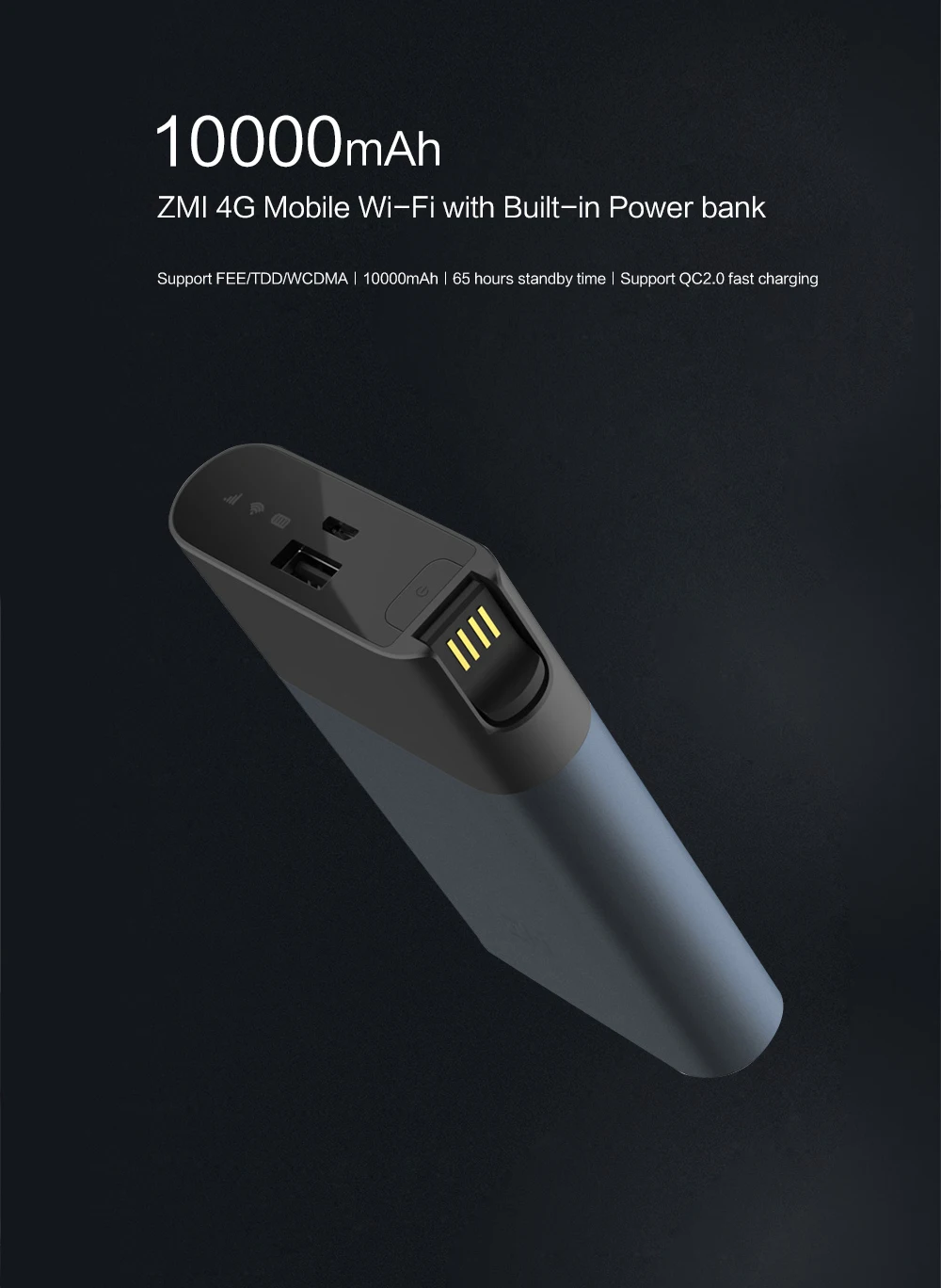 ZMI MF885 3g 4G power Bank WiFi маршрутизатор с аккумулятором 10000 мАч и поддержкой быстрой зарядки QC2.0