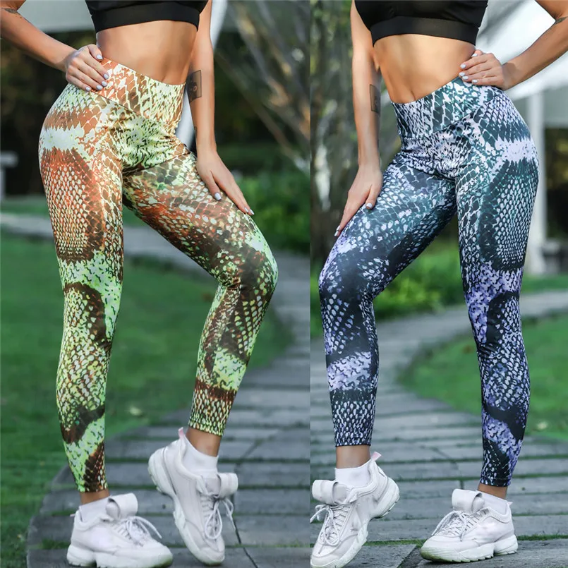 Women High Waist Yoga Pencil Pants Workout Slim Snake