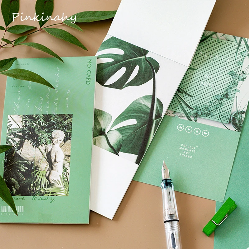 Бумажный дневник планировщик наклейки лист зеленые растения INS стиль блокнот для заметок Канцелярские Товары для офиса школьные товары корейские канцелярские товары BQ004