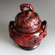 Курильница для благовоний из красного лобового сандалового дерева индийский ручной работы для домашнего декора или буддийского храма достойная резьба по дереву художественные коллекционные вещи