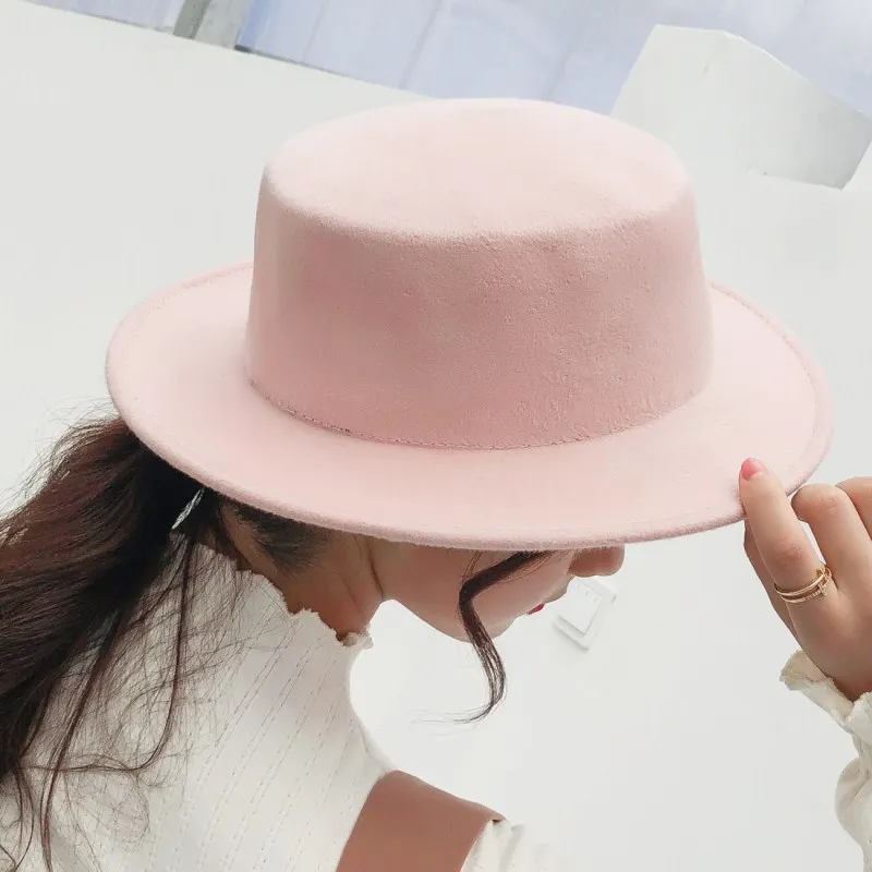 Seioum шерсть шерстяной ботер гладкая шляпа для женщин фетровая мягкая фетровая шляпа с широкими полями Laday Prok Pie Chapeu de Feltro Bowler топ шляпа