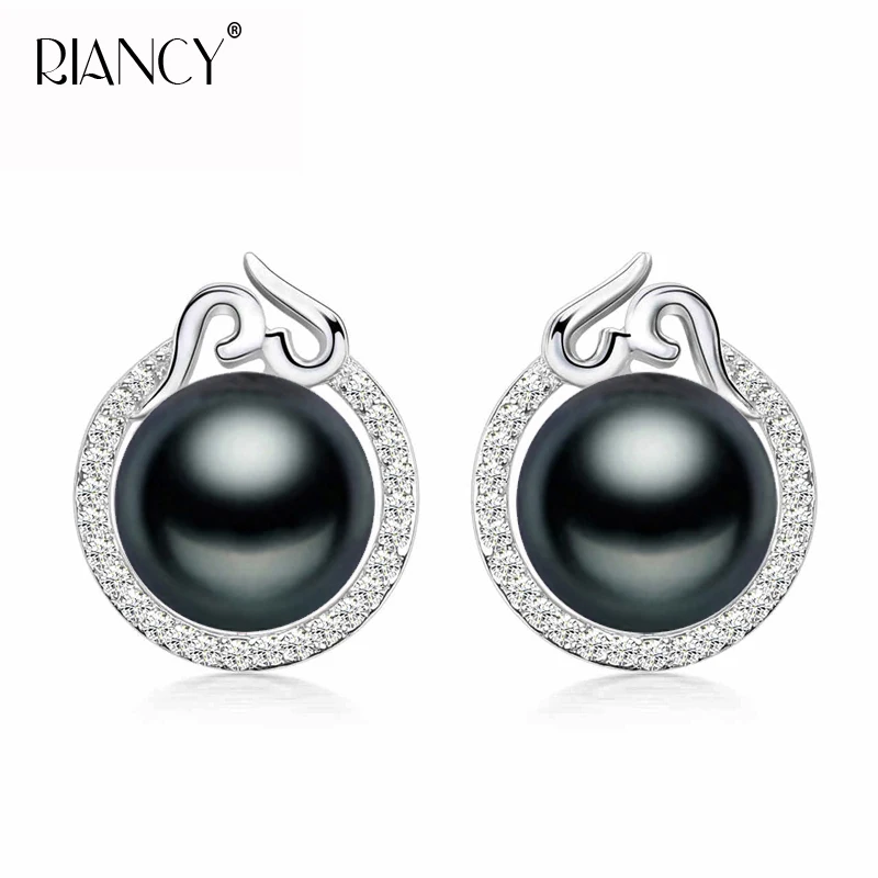 

Fashion pearl jewelry 100% 925 Sterling Silver Natural Freshwater Pearl earrings interesting making for babe jewelry gift
