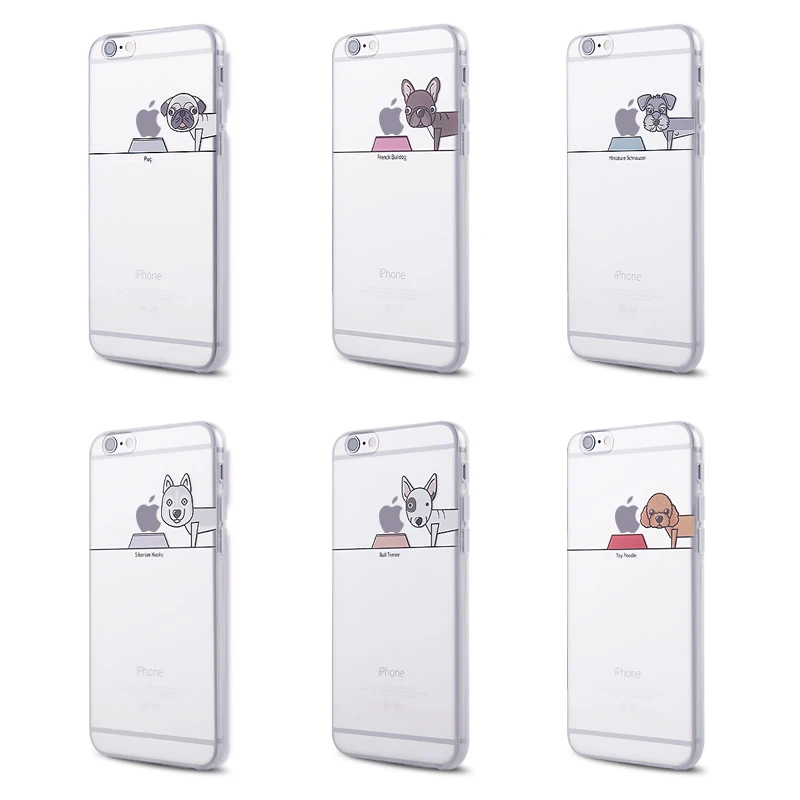 Cute Pet Dog Eat Food Phone Case For Apple Iphone 6 6s 4 7 Cover For