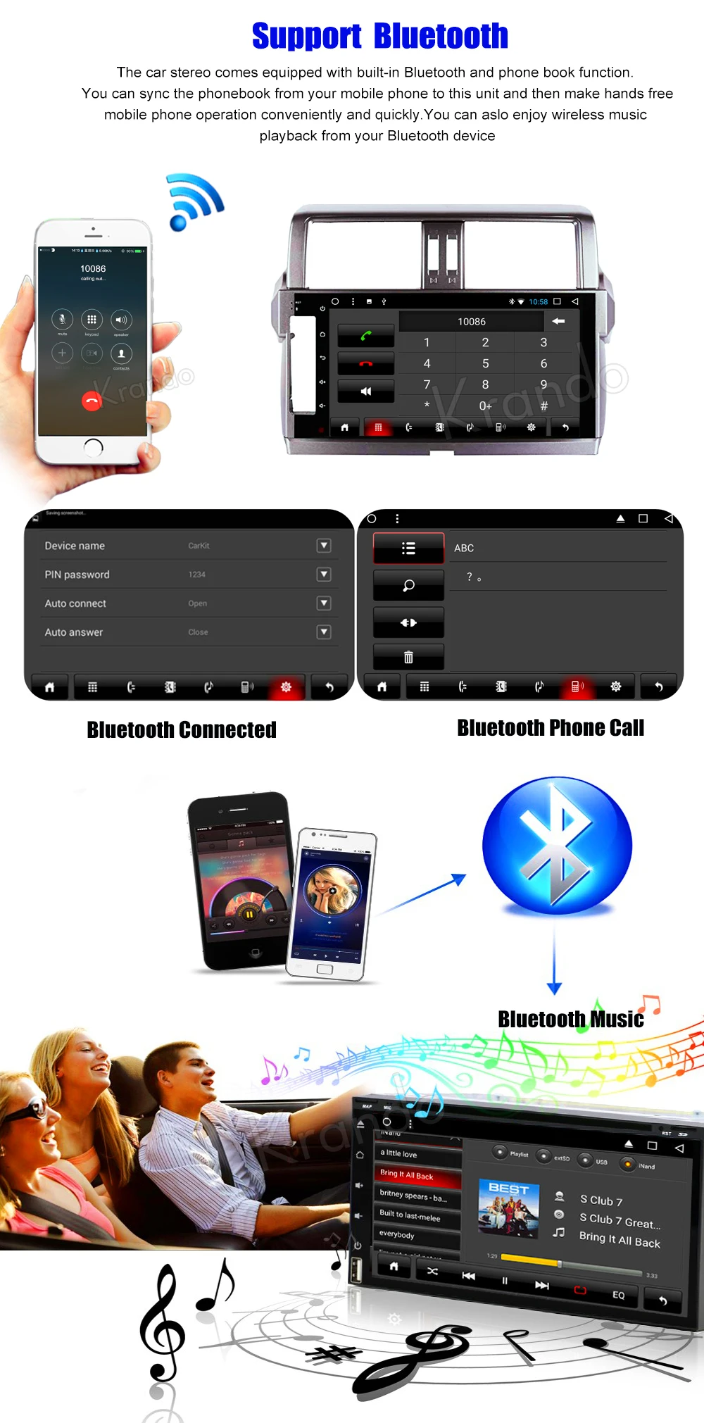 Perfect Krando Android 8.1 10.1" IPS Full touch Big Screen car Navigation player for Toyota Prado 150 2014-2017 audio player gps wifi 5