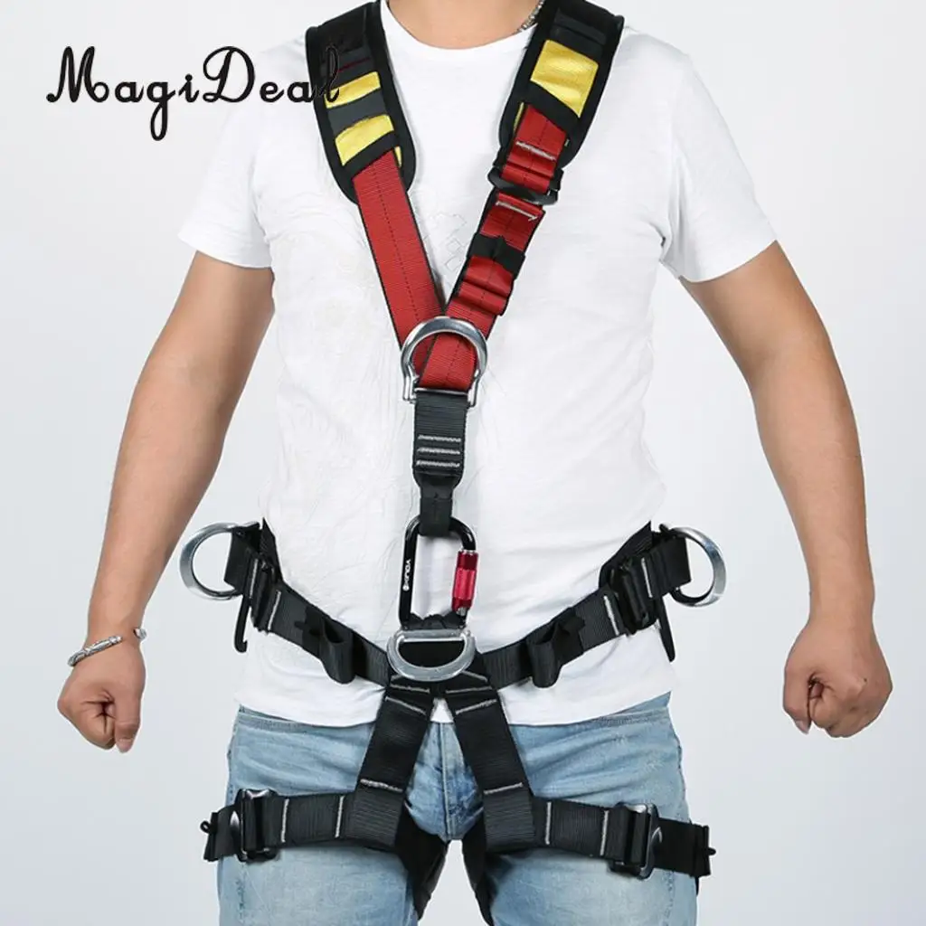 

MagiDeal High Strength Outdoor Rock Climbing Rappelling Full Body Safety Harness Wearing Seat Belt for Mountaineering Supplies