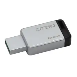 Kingston technology DataTraveler 50 128 ГБ, 128 ГБ, 3,0 (3,1 Gen 1), разъем usb type-A, монолитный, черный, серебристый, горячая Распродажа