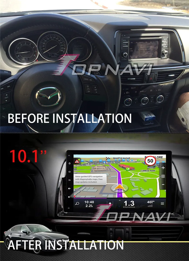 Автомобильный gps-навигатор для Mazda 6 ATENZA Android 8,1 10,1 ''Topnavi Inand 32g Flash Memory Buit-in Wifi радио тюнер
