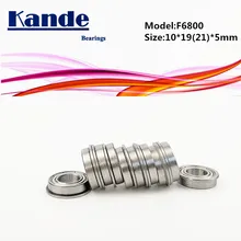 Kande подшипник F6800 ZZ 10 шт. ABEC-1 F6800ZZ F6800-2Z Металлический Щит фланцевый шарикоподшипник 10x19(21) x5mm F6800 F 6800