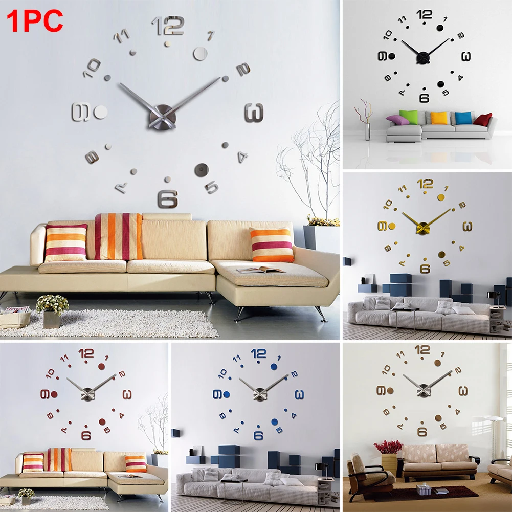 

Round Shape 3D DIY Practical Mirror Surface Modern Durable Adjustable Decoration Battery Operated Quartz Movement Wall Clock