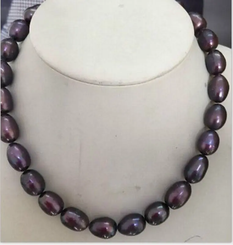 

amazing 15-16mm natural tahitian black red pearl necklace 18inch
