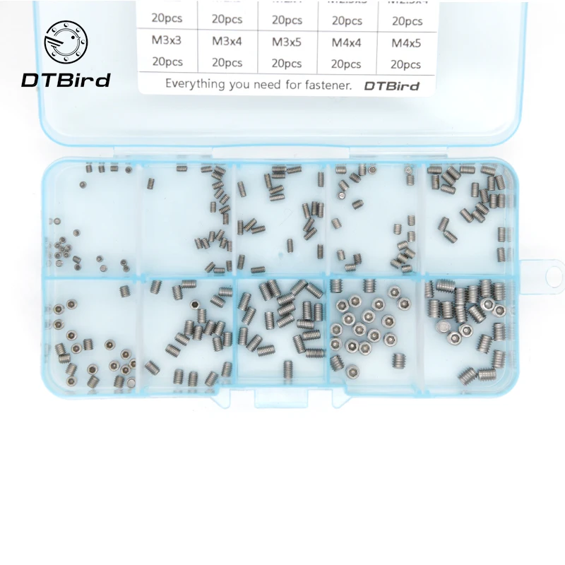 500 шт./компл. M2 M2.5 M3 M4 DIN913 304 нержавеющая сталь метрическая резьба Grub винт вогнутая