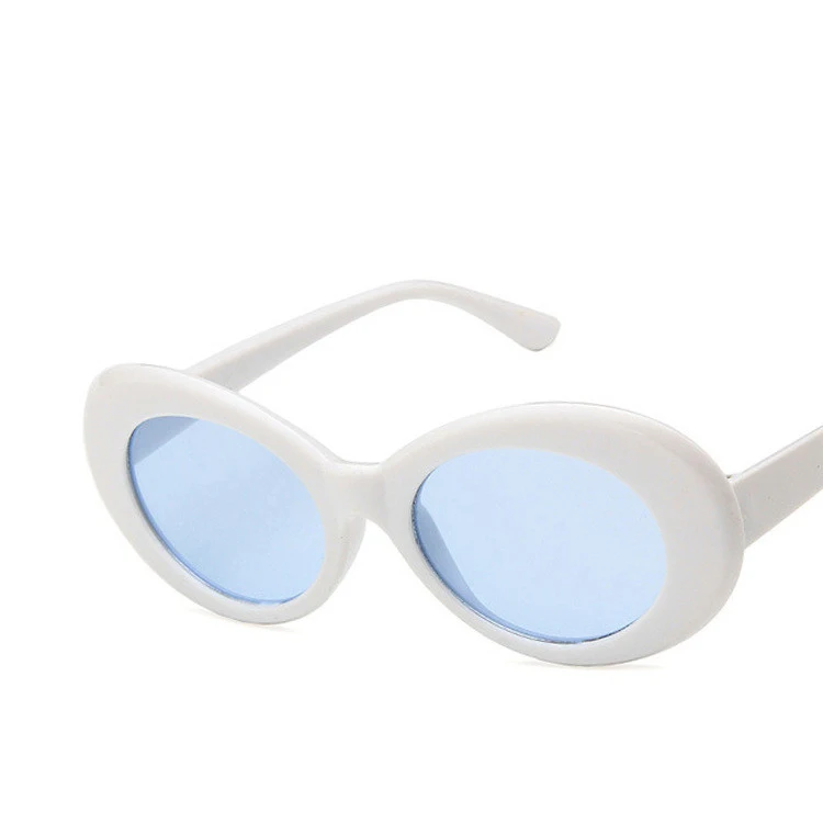 COOYOUNG Модные солнцезащитные очки овальные женские мужские ретро женские мужские Солнцезащитные очки женские очки UV400 - Цвет линз: C6WhiteBlue