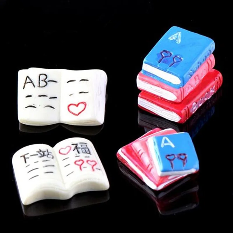 

Cute Mini Books Fairy Garden Miniatures Gnomes Terrariums Figurines For Home Decoration Resin Crafts Accessories DIY