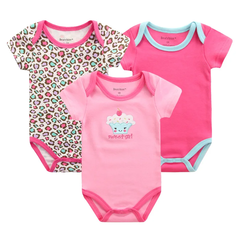 3pcs/lot Baby Romper Baby Clothes Short Sleeve Clothing Overalls