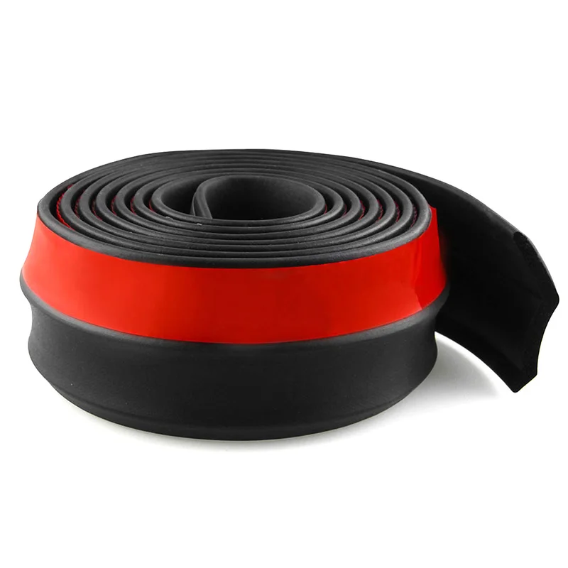 

Upgraded Version Car Front Bumper Lip Splitter Anti-collision Rubber Strip Car Body Spoiler Protector Universal Rubber 2.5M