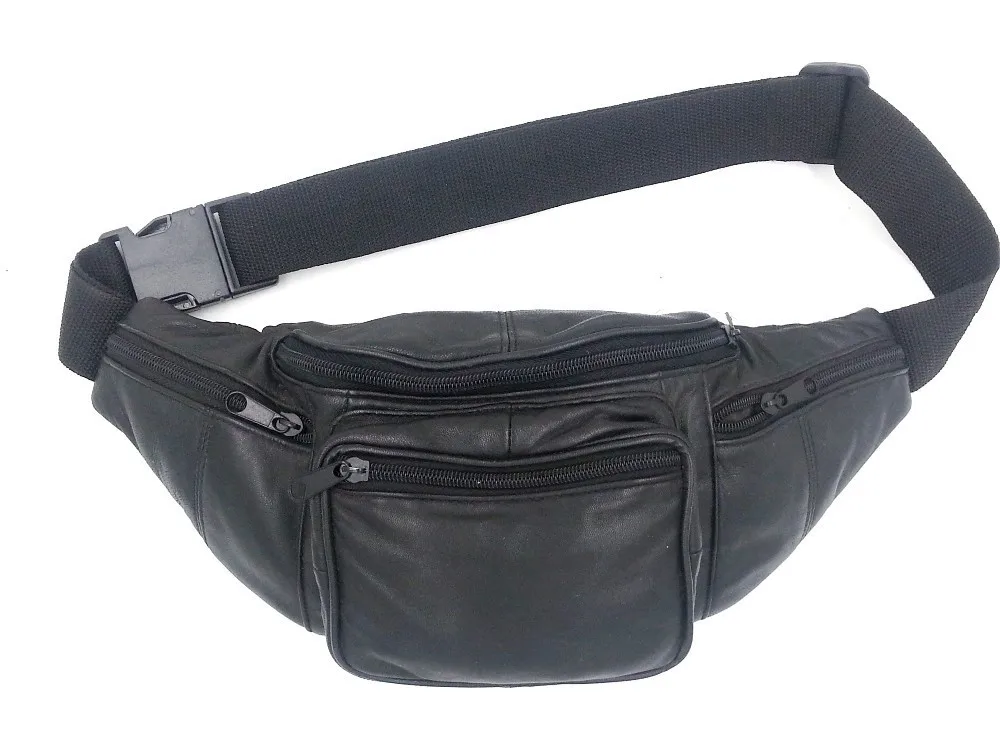 Лучший овца кожи наппа кожа талия мешок с FIVEZIPPER карманы большой размер | Багаж и