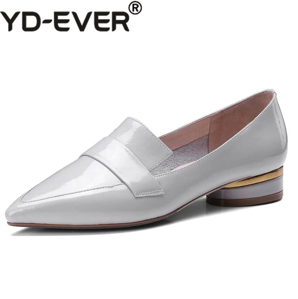 

2019 superstar shallow pointed toe cow leather slip on round heel women pumps concise brand elegant spring shoes L05