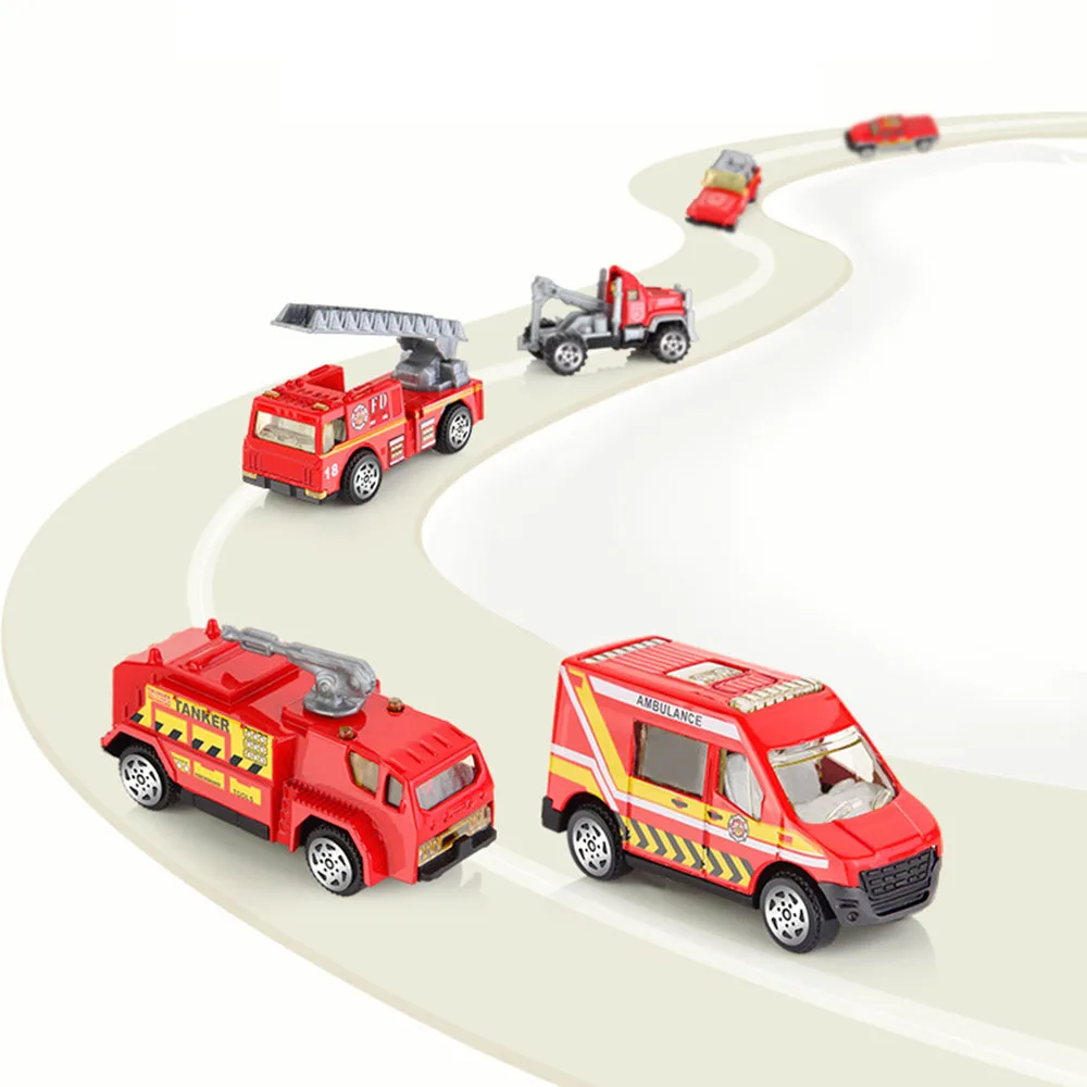 

6 Pcs/lot Baby Mini Kid Inertial Engineering Car Model Excavator Tractor Dump Truck Educational Toys for Children Baby