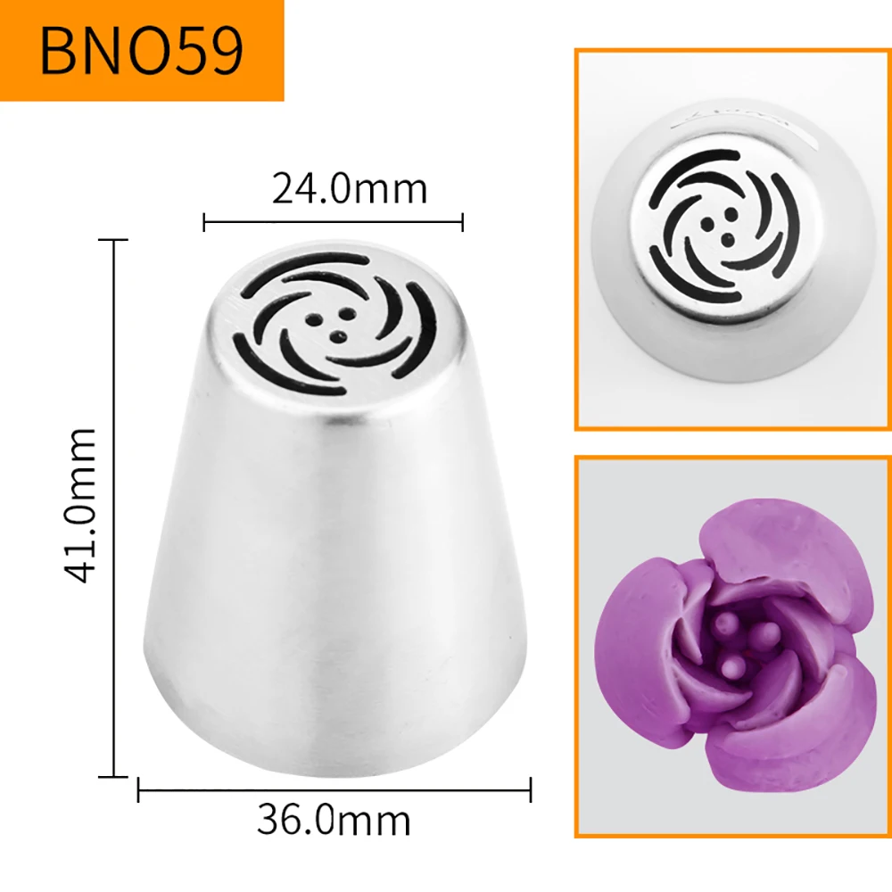 

New Stainless Steel Large Russian Flower Icing Nozzles Cake Decorating Cupcake Tips#BNO59