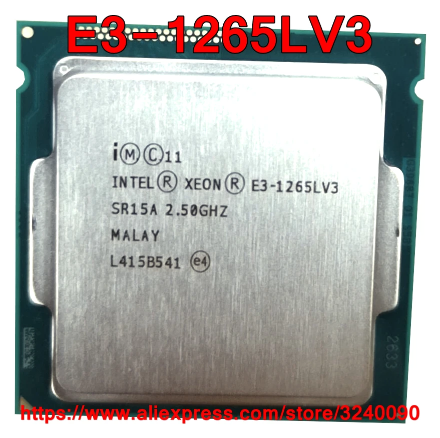 Процессор Intel cpu Xeon E3-1265LV3 2,50 ГГц 8 м 45 Вт четырехъядерный процессор E3 1265LV3 LGA1150 E3-1265L V3 E3 1265L V3