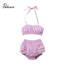 Новорожденных малышей Для детей Детские Обувь для девочек bandge Кружево Трусики для женщин 2 шт. комплект бикини Купальники для малышек купальный костюм Пляжная одежда