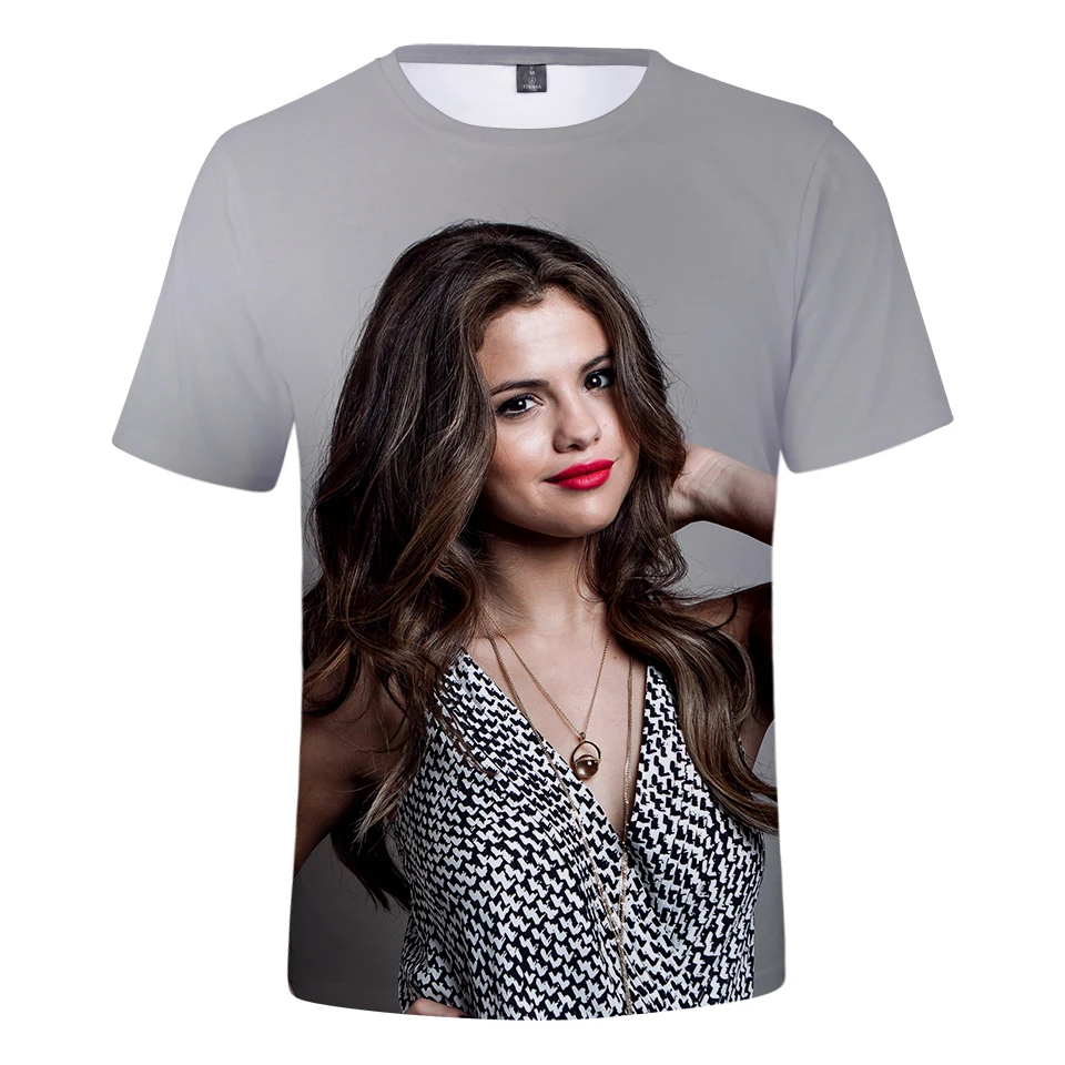 Aikooki Selena Gomez печать 3D Футболка Мужская дышащая удобная модная футболка с коротким