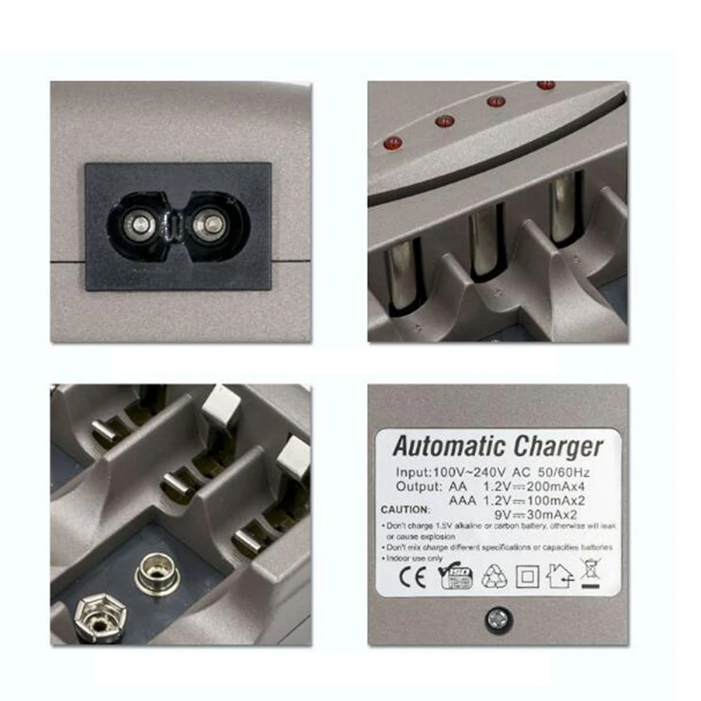 USB зарядное устройство 819 W 4 слота Светодиодный индикатор для AA/AAA 9 V батареи с вилкой Великобритании