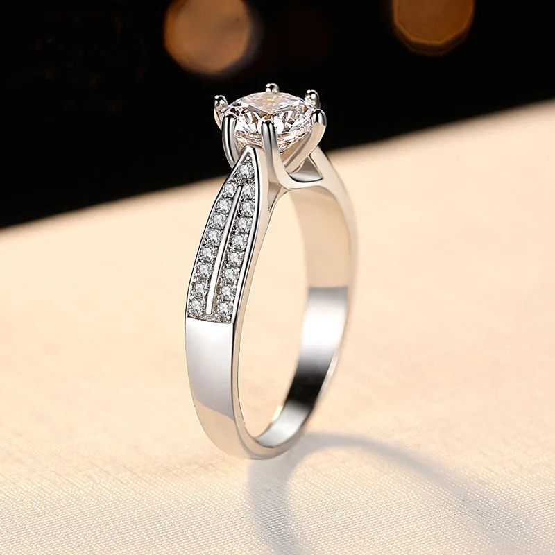 Обручальное кольцо для женщин 2ct CZ камень 16 сердца стрелы романтическое подарок