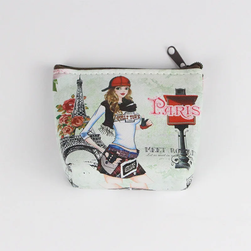 5 Hot Retro Paris Coin Purses Women Mini Wallets PVC Baby Girl Change Purse Children Zipper Pouch Card Coins Holders Clutch - Цвет: 5