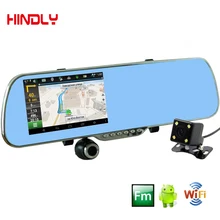 5.0 inch android touch rearview mirror car camera wifi gps navigator full hd 1080p car dvr dual lens parking video recorder