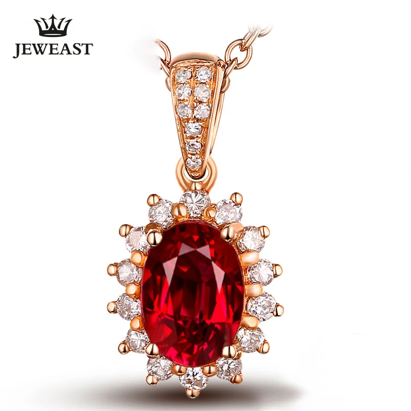 

Natural ruby 18K Pure Gold Pendant Real AU 750 Solid Gold Upscale Trendy Classic Party Fine Jewelry Hot Sell New 2019