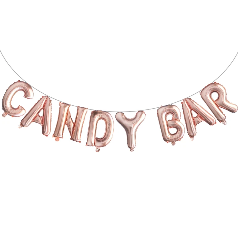 

1set 16inch Candy Bar Foil Balloon Birthday Party Engagement Wedding Sweet Table Bridal Shower baby shower Banner Decor Supplies